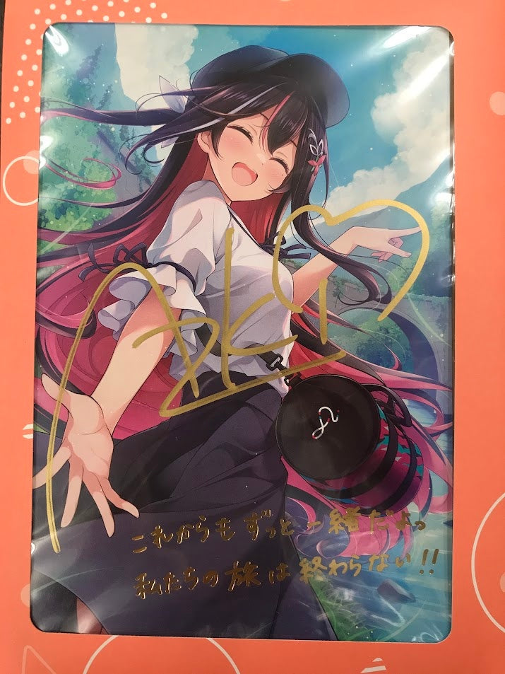hololive hololive birthday commemoration 2023 Handwritten Signatureed postcard with foil stamped copy message AZKi