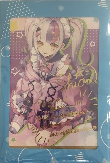 hololive hololive birthday commemoration 2022 foil stamped copy signature postcard with message Murasaki Shion