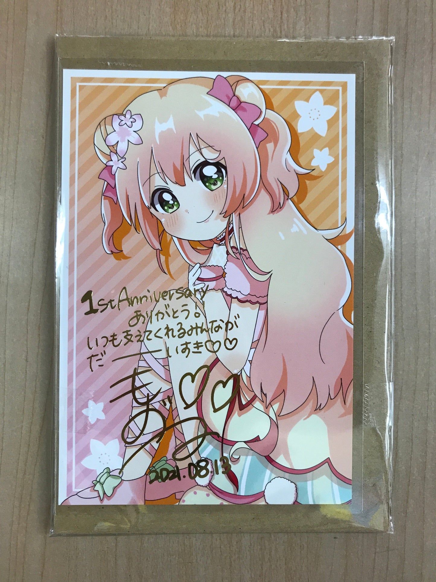 hololive hololive 1st Anniversary Commemoration Foil Stamped Copy Sign Postcard with Message Momosuzu Nene