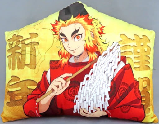 ufotable Cushion/Dakimakura/Body Kyoujurou Rengoku Happy New Year Sumijiro and New Year Illustration Ema Cushion Demon Slayer Kimetsu no Yaiba C101 Goods