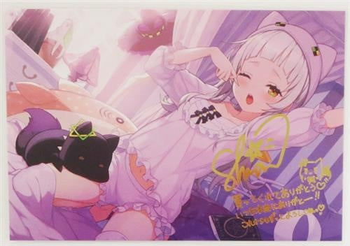 hololive hololive 3rd Anniversary Commemoration Foil Stamped Reproduction Sign Postcard with Message Murasaki Shion