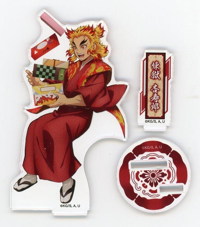 Chugai Mining Kyoujurou Rengoku Acrylic Stand Demon Slayer Kimetsu no Yaiba x Randen x Eigamura x Kyoto Municipal Transportation Bureau Kyono Oshigoto 2