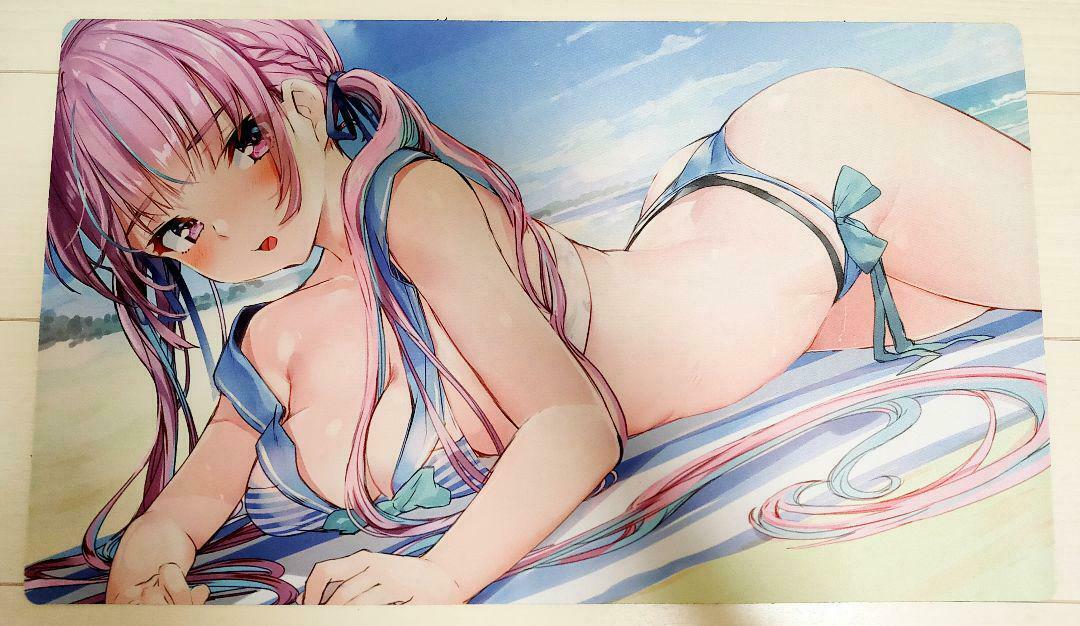 Hololive Swimsuit Minato Aqua Rubber Playmat 600mm x 350mm