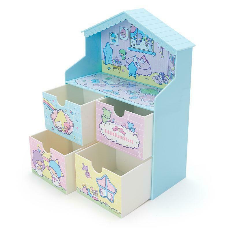 Sanrio Little Twin Stars House shaped drawers Kikirara Storage doll figure rare