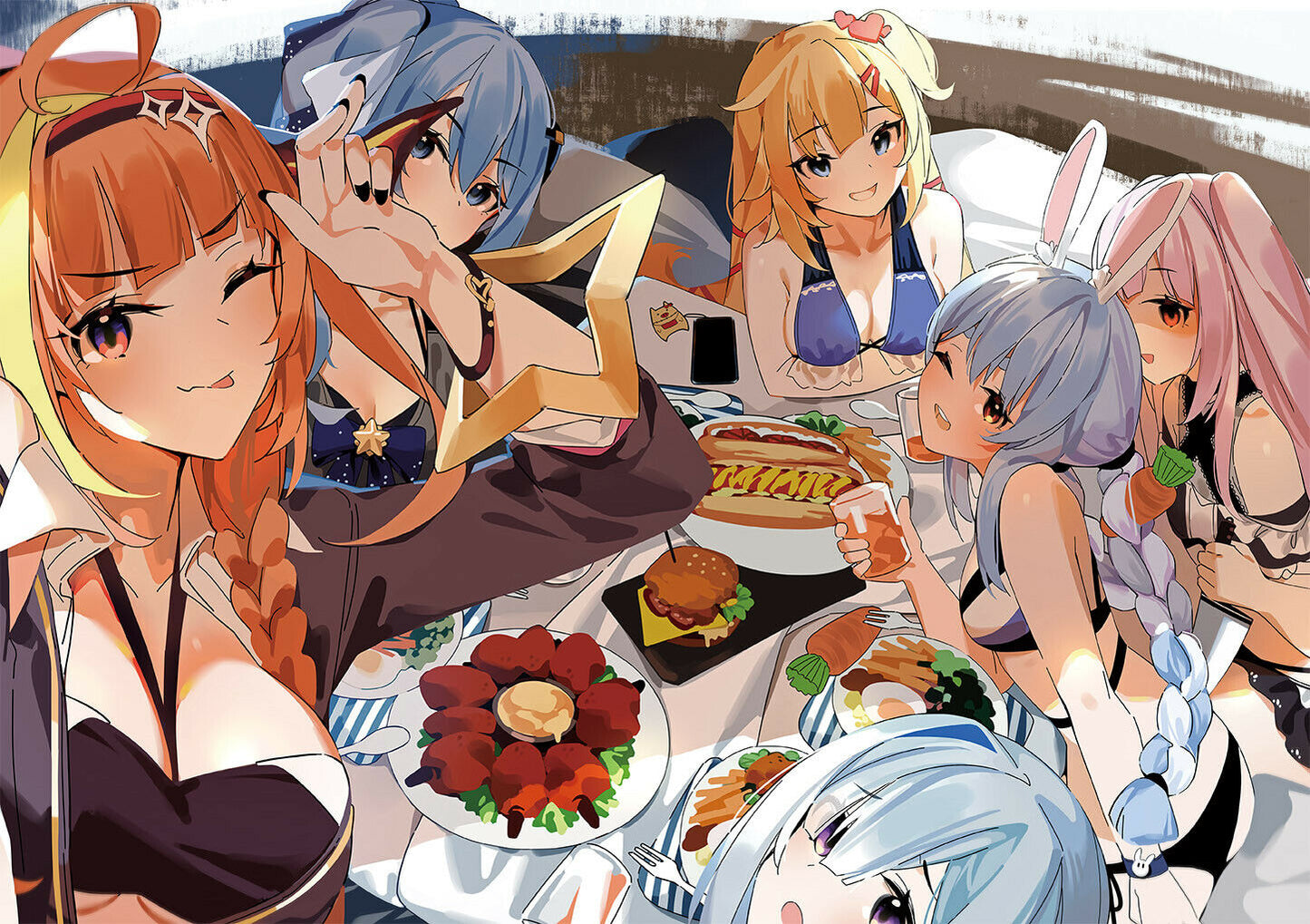 Hololive gathering Playmat coco haato pekora suisei rushia kanata 350×500mm