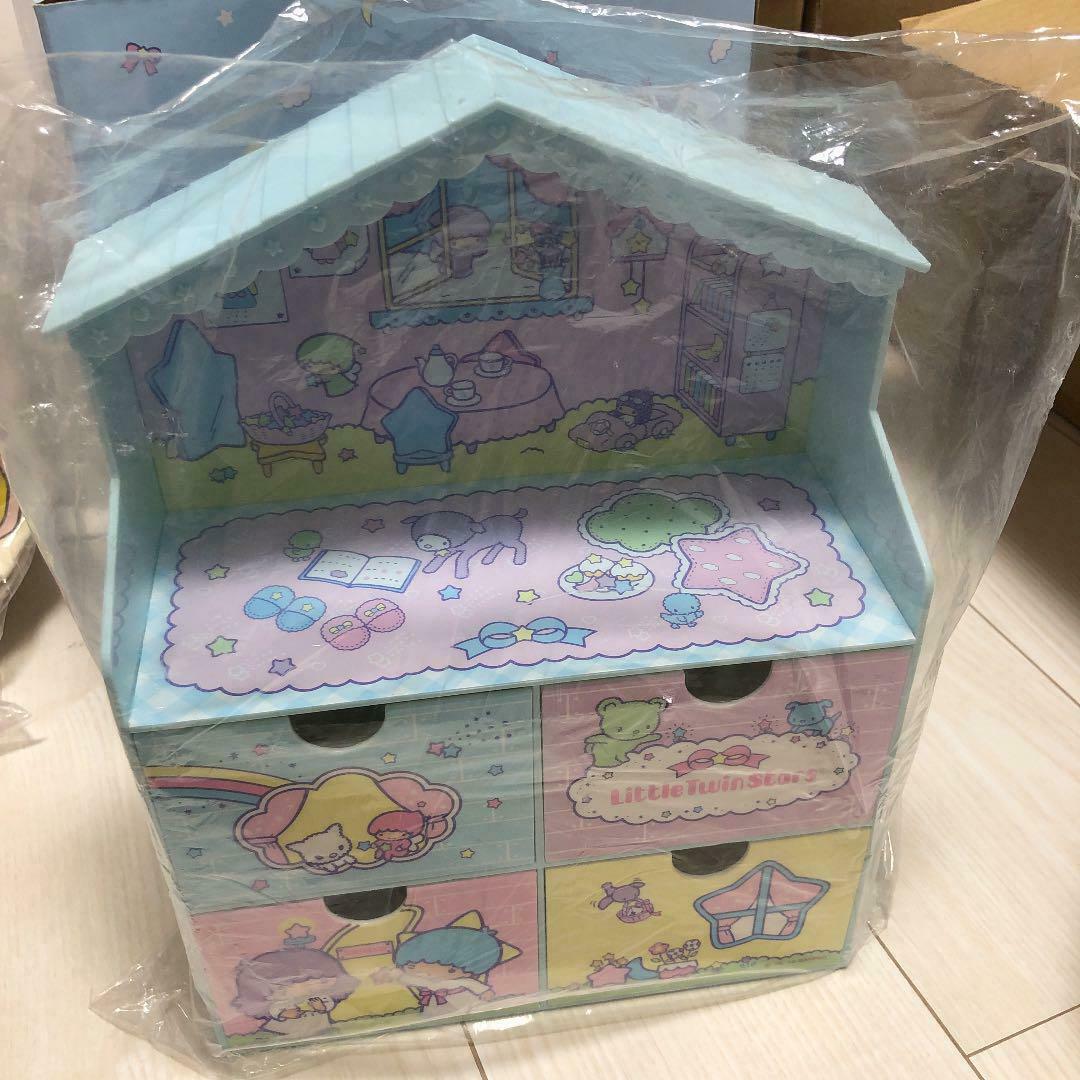 Sanrio Little Twin Stars House shaped drawers Kikirara Storage doll figure rare