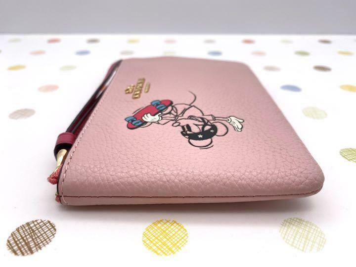 Coach x Disney Japan Limited Corner Zip Wristlet Skateboard Mickey Mouse Pink