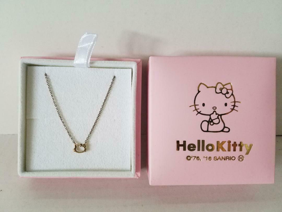U-treasure Sanrio Hello Kitty Silver Necklace Face Silhouette sterling –  Berukuru
