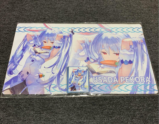 Usada Pekora Card Sleeve Playmat Set Hololive playmat size 500mm x 300mm
