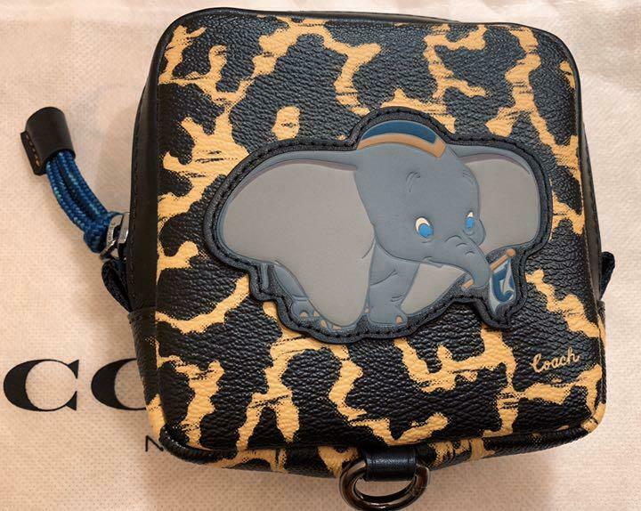 Coach x Disney Dumbo Pouch With storage bag and name tag Rare