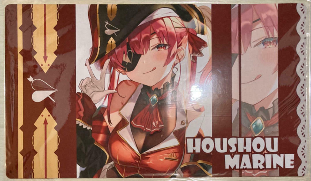 Hololive Houshou Marine PlayMat 350mm x 600mm Made of rubber Black