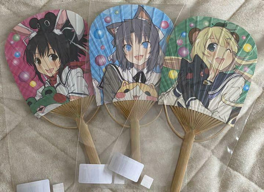 Senran Kagura Asuka Yumi Yomi web lottery Prize E Paper fan set of 3 Anime Lot