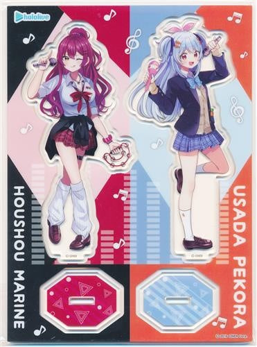 ROUND1 hololive×ROUND1 acrylic stand set uniform ver. Usada Pekora Houshou Marine