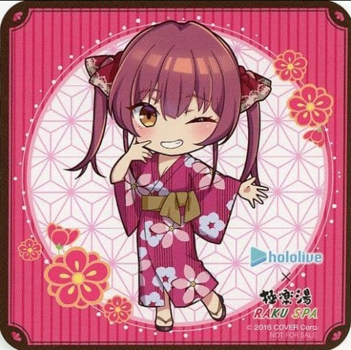 Mug Cup/Yunomi Houshou Marine Mini Character Coaster Yukata ver Hololive x Gokuraku Yu/RAKU SPA Flow Life Menu Order Bonus