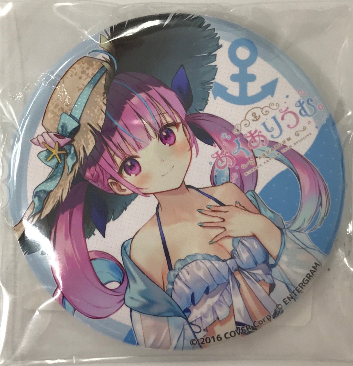 Entergram Aquarium hololive Can Badge Minato Aqua GEO Bonus
