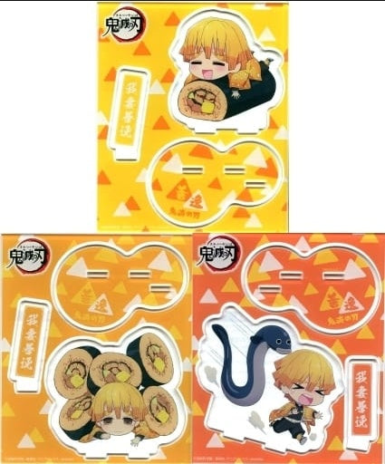 Zenitsu Agatsuma acrylic stand set of 3 Demon Slayer Kimetsu no Yaiba x Lawson Midsummer Day of the Ox Project Ponta member/d point card lottery item C course