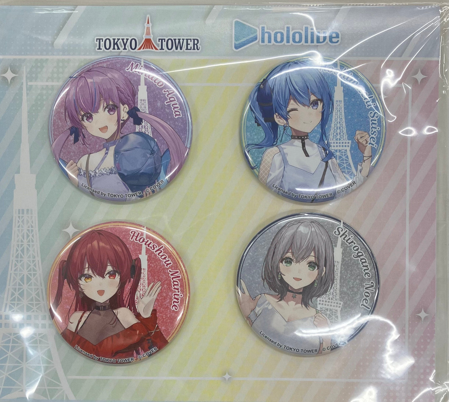 MENU hololive x Tokyo Tower Can Badge Set