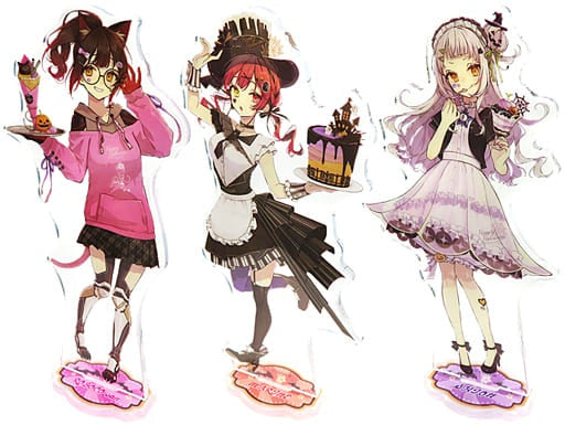 Miscellaneous Goods Houshou Marine Shion Murasaki Roboko-san Original Acrylic Stand Set of 3 Illustration by Akakura Virtual YouTuber Hololive x Family Mart 5th Store Limited
