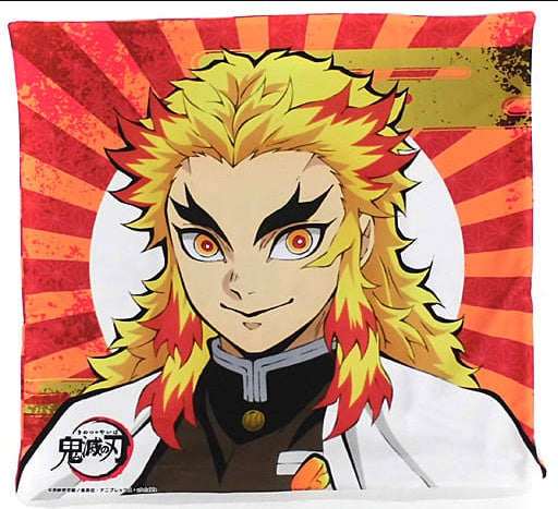 Dakimakura Cover Pillow Case Sheets Kyoujurou Rengoku Hitokoto Cushion Cover Demon Slayer Kimetsu no Yaiba x ufotable cafe 8th