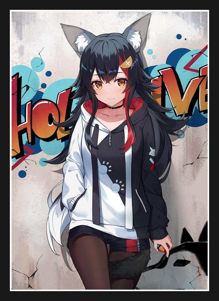 hololive Ookami Mio Hoodie Sleeve 60 sheets regular size 92 x 67mm