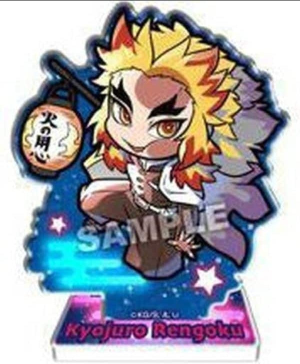 Takara Tomy Arts Kyoujurou Rengoku Pita Deformed Demon Slayer Kimetsu no Yaiba Night Patrol Trading Acrylic Stand
