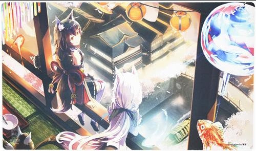 Aoikuutei hololive playmat Shirakami Fubuki Ookami Mio Sea Rat Aoikuutei