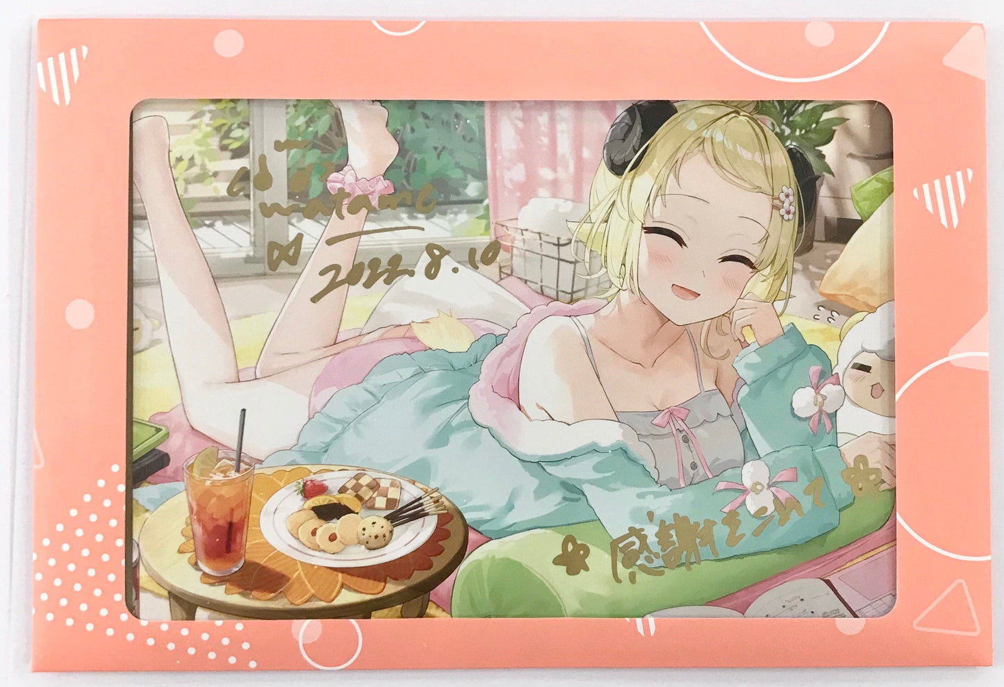 hololive hololive Birthday Anniversary 2022 Handwritten Signatureed Postcard with Message Tsunomaki Watame