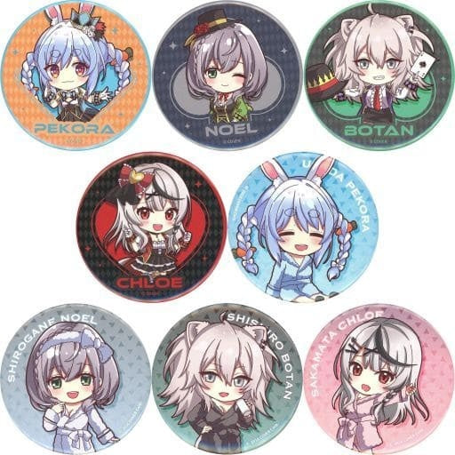 Chugai Mining Badges and Pins All 8 Types Set Virtual YouTuber hololive x RED TOKYO TOWER Trading Can Badge Mini Character ver