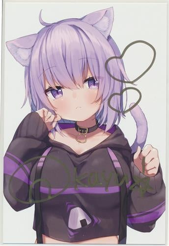 hololive hololive 600,000 people commemorative Handwritten Signatureed postcard Nekomata Okayu