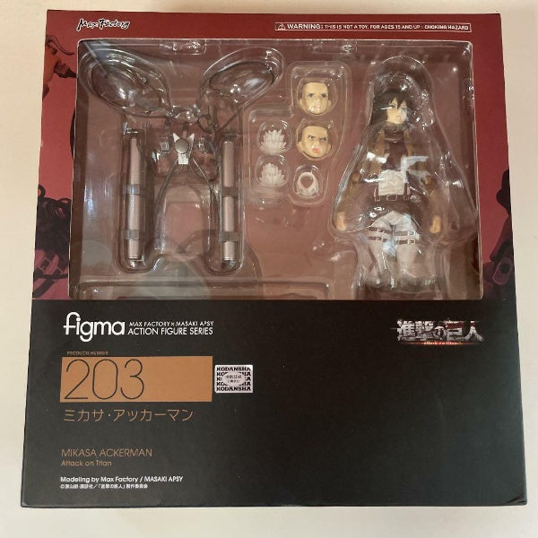 Anime Attack on Titan Figma 203 Mikasa Ackerman 5.5" PVC Figure Japan