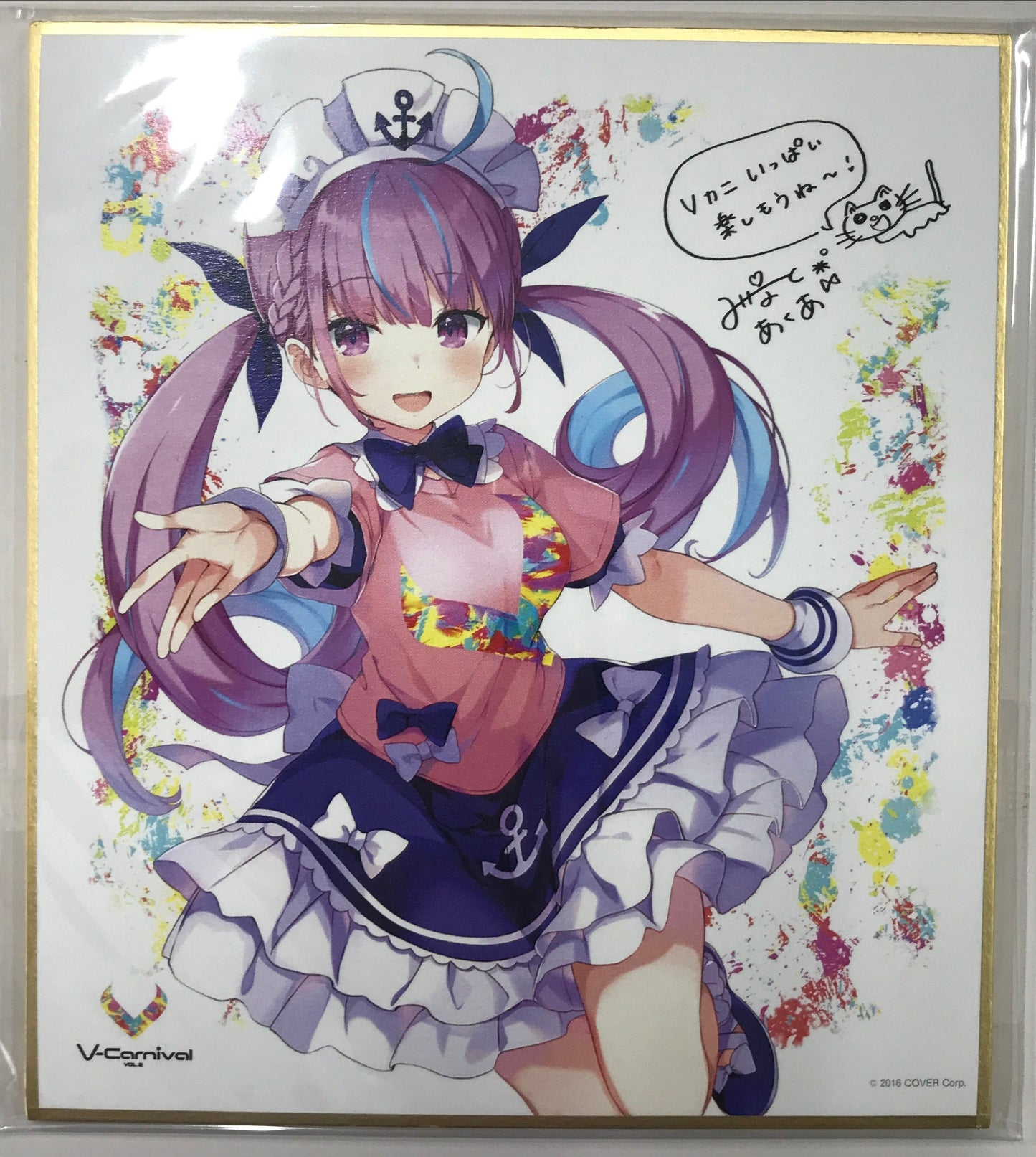 Fuji Television hololive Minato Aqua V-Carnival vol.2 Mini Shikishi V-Carnival vol.2 with cast comments