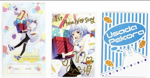 hololive hololive 1st anniversary set with Handwritten Signatureed postcard with message Usada Pekora
