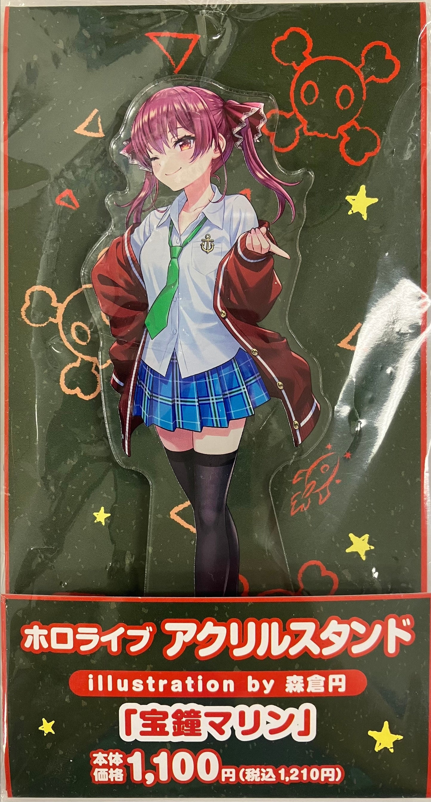 FamilyMart hololive original acrylic stand illustration by En Morikura Houshou Marine