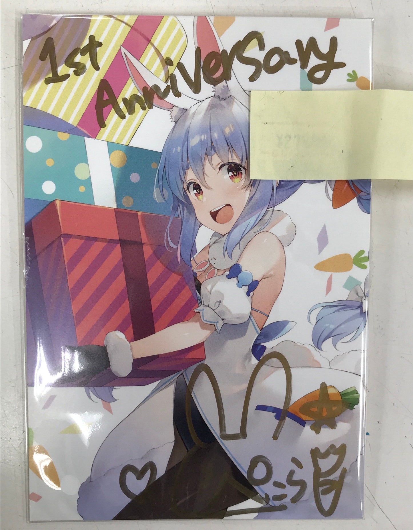 hololive hololive 1st Anniversary Handwritten Signatureed Postcard with Message Usada Pekora