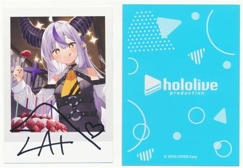 hololive hololive Birthday Anniversary 2022 Handwritten Signatureed Instax Bromide Card Laplus Darknesss