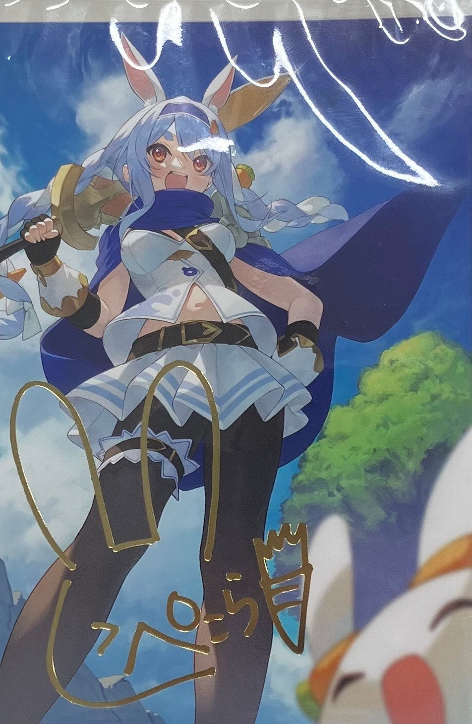 hololive hololive 3rd Anniversary Commemoration Foil Stamped Copy Signed Postcard Usada Pekora