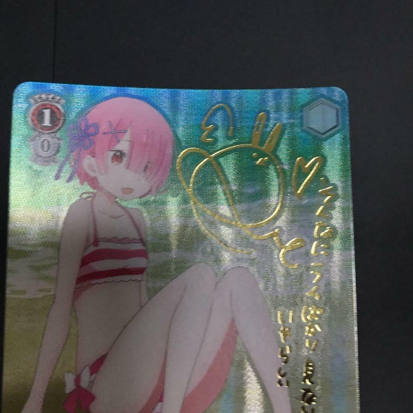 Signed Weiss Schwarz Re:Zero Ram Card RZ/S55-027SP SP Foil Japan Import