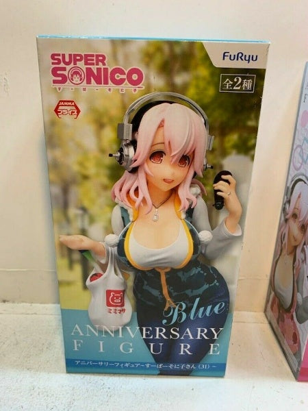 FuRyu Super Sonico Anniversary Figure Blue Blue Mascot Girl Height approx. 18cm