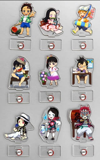 All 9 types set Demon Slayer Kimetsu no Yaiba x ufotable cafe Summer vacation event random acrylic stand A group