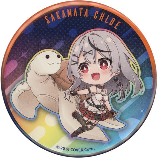Chugai Mining Badge Bins Sakamata Chloe Sea Turtle Virtual YouTuber hololive Sakamata Chloe in Maxell Aqua Park Shinagawa Sakamata and Drenched Aquarium Trading Can Badge