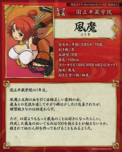 HOBBY STOCK Anime Trading Card/L RARE/Senran Kagura NewWave G Burst Real Card NW012 L RARE Fuma