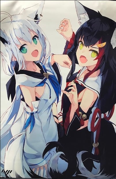 white parabellum hololive B2 Tapestry Shirakami Fubuki Ookami Mio Nagi Hiromito white parabellum Hololive 2