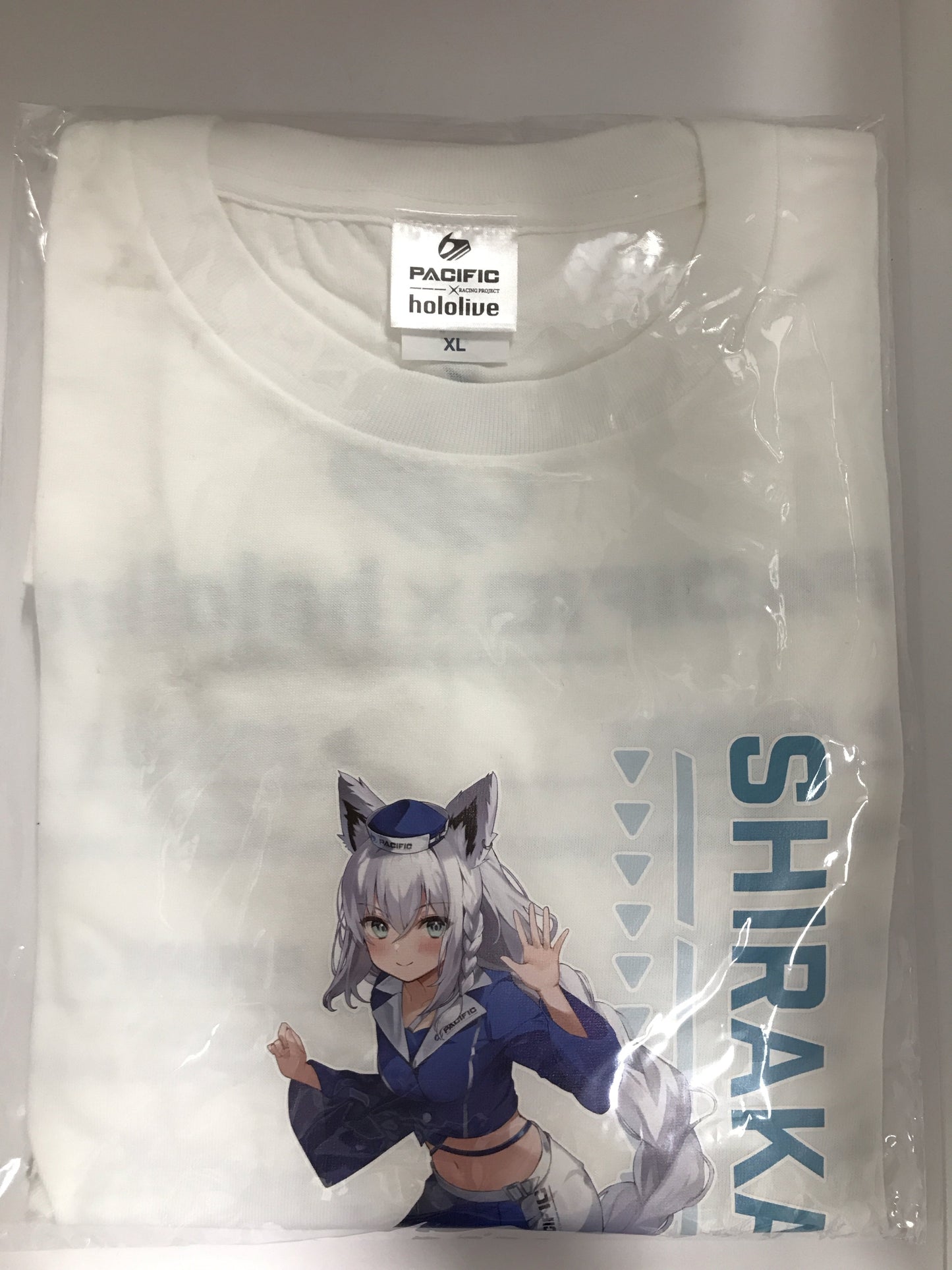 PACIFIC RACING TEAM hololive x PACIFIC RACING TEAM collaboration T-shirt Shirakami Fubuki XL size