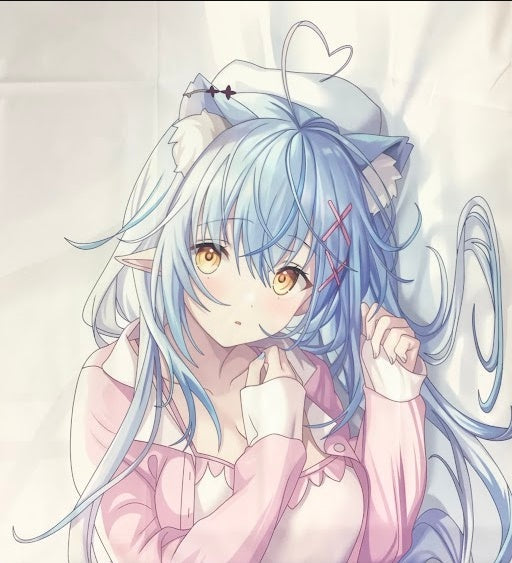 Mokumokusei hololive Cat Ear Lamy Sleeping Body Pillow Cover Yukihana Lamy Sakuramochi/2WAY Tricot Red Mokumokusei