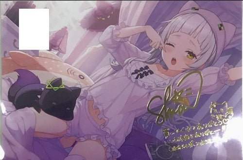 hololive hololive 3rd anniversary commemorative stamped reproduction sign message postcard Murasaki Shion