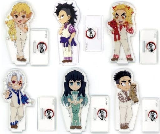 All 6 types set Demon Slayer Kimetsu no Yaiba x ufotable Cafe / Machi Asobi CAFE White Day Event 2023 Random acrylic stand B