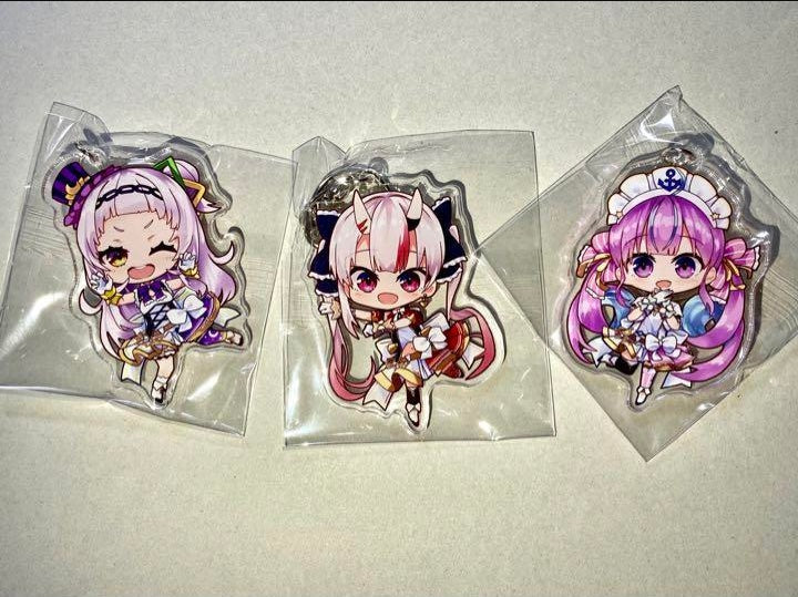 Comic Market c101 acrylic key chain 3 points Minato Aqua Nakiri Ayame Murasaki Shion