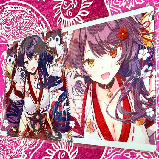 Nijisanji Inui Toko Shrine Maiden Cat Ears Midnight Blue Playmat