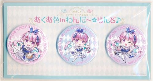 hololive hololive Aquairo in Wanda Land Can Badge Set Minato Aqua Minato Aqua One Man Live 2022 Aquairo in Wanda Land