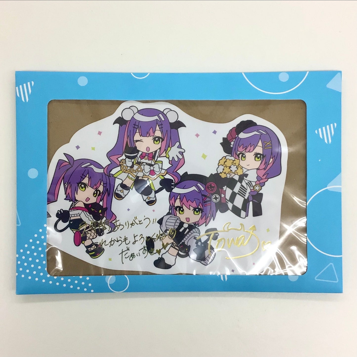 hololive hololive 2nd Anniversary Commemoration Foil Stamped Copy Signature Die Cut Postcard with Message Tokoyami Towa